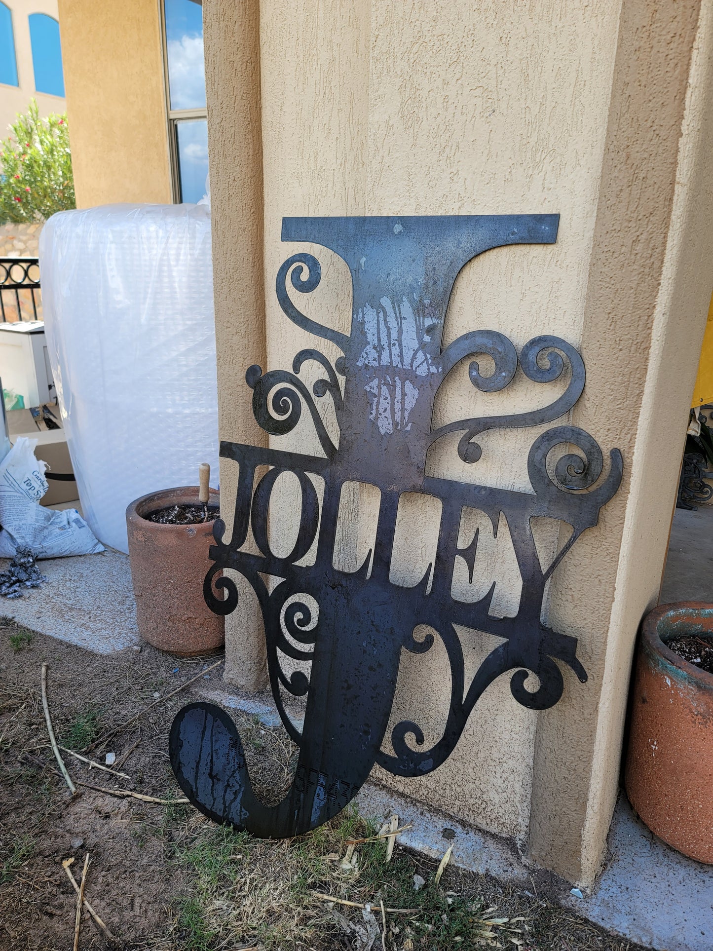 Personalized Family Name Metal Sign, Housewarming Gift, Metal Monogram Sign, Door Hanger, Last Name Sign, Metal Wall Art, Wedding Gift