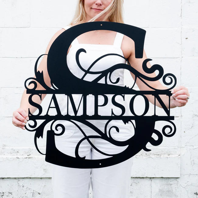 Personalized Family Name Metal Sign, Housewarming Gift, Metal Monogram Sign, Door Hanger, Last Name Sign, Metal Wall Art, Wedding Gift