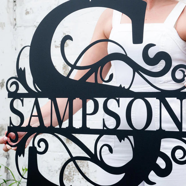 Personalized Family Name Metal Sign, Housewarming Gift, Metal Monogram Sign, Door Hanger, Last Name Sign, Metal Wall Art, Wedding Gift