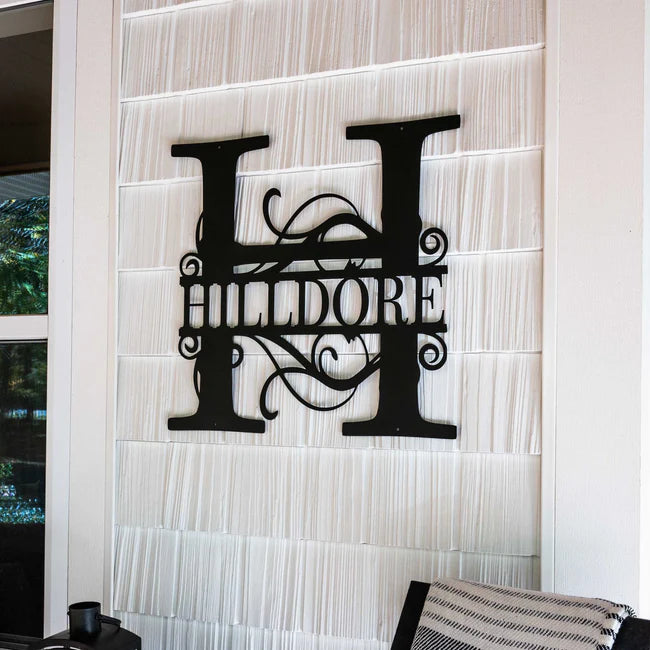 Personalized Family Name Metal Sign, Housewarming Gift, Metal Monogram Sign, Door Hanger, Last Name Sign, Metal Wall Art, Wedding Gift