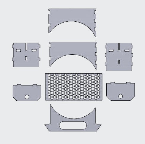 7 BLADE MINI. LASER CUT PARTS KIT - 6MM WELDED SIEVE INCLUDED. - 3 BLADE ROTATION SHEAR